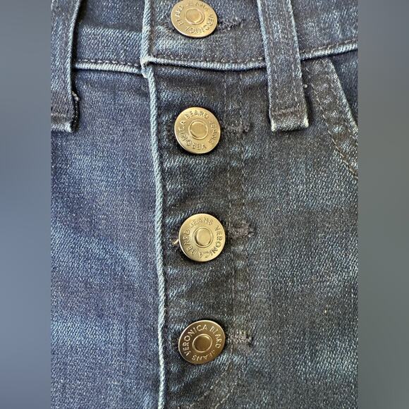 NWT Veronica Beard Carolyn Baby Boot Jean With Navy And RedTuxedo Stripes Sz 24 - Picture 7 of 15